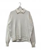 LOUIS VUITTONルイ ヴィトン）の古着「LVダミエウールブレンドプルオーバーニット」｜ホワイト