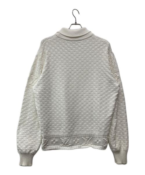 LOUIS VUITTON（ルイ ヴィトン）LOUIS VUITTON (ルイ ヴィトン) LVダミエウールブレンドプルオーバーニット ホワイト サイズ:Ｌの古着・服飾アイテム