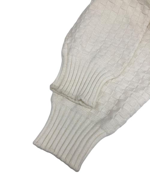 LOUIS VUITTON（ルイ ヴィトン）LOUIS VUITTON (ルイ ヴィトン) LVダミエウールブレンドプルオーバーニット ホワイト サイズ:Ｌの古着・服飾アイテム