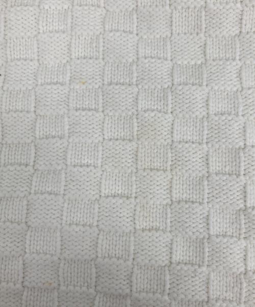 LOUIS VUITTON（ルイ ヴィトン）LOUIS VUITTON (ルイ ヴィトン) LVダミエウールブレンドプルオーバーニット ホワイト サイズ:Ｌの古着・服飾アイテム