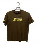 stussyステューシー）の古着「ロゴプリントTシャツ」｜ブラウン