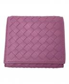 BOTTEGA VENETAボッテガベネタ）の古着「イントレチャート3つ折り財布」｜ピンク