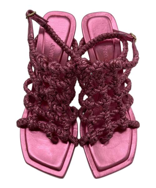 JIMMY CHOO（ジミーチュウ）JIMMY CHOO (ジミーチュウ) IZOBEL SANDAL ピンク サイズ:24.5cmの古着・服飾アイテム