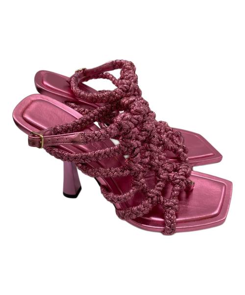 JIMMY CHOO（ジミーチュウ）JIMMY CHOO (ジミーチュウ) IZOBEL SANDAL ピンク サイズ:24.5cmの古着・服飾アイテム