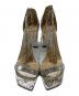 JIMMY CHOO (ジミーチュウ) ニーナ 100 エンボスレザーサンダル シルバー サイズ:24.5cm：17000円