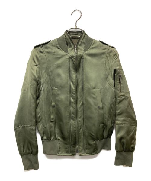 NEIL BARRETT（ニールバレット）NEIL BARRETT (ニールバレット) ダブルジップサテンボンバージャケット オリーブ サイズ:XXSの古着・服飾アイテム