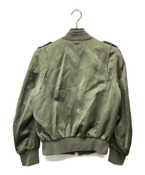NEIL BARRETT（ニールバレット）NEIL BARRETT (ニールバレット) ダブルジップサテンボンバージャケット オリーブ サイズ:XXSの古着・服飾アイテム