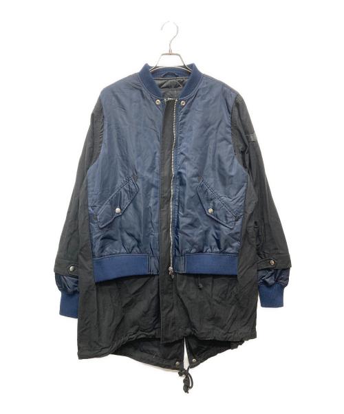 DIESEL（ディーゼル）DIESEL (ディーゼル) MA-1ドッキングモッズコート ネイビー×ブラック サイズ:Mの古着・服飾アイテム