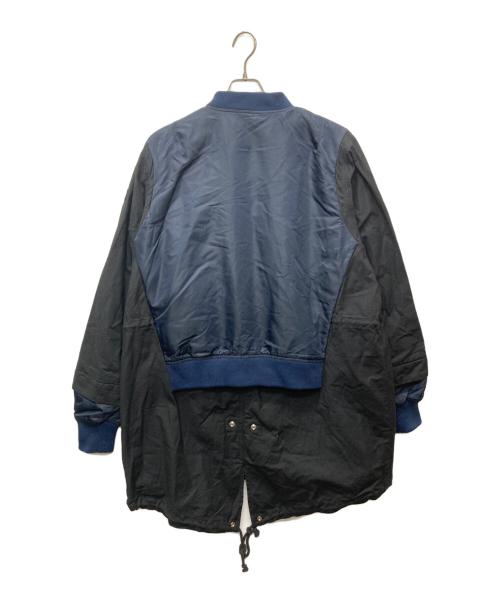 DIESEL（ディーゼル）DIESEL (ディーゼル) MA-1ドッキングモッズコート ネイビー×ブラック サイズ:Mの古着・服飾アイテム