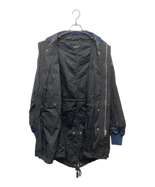 DIESEL（ディーゼル）DIESEL (ディーゼル) MA-1ドッキングモッズコート ネイビー×ブラック サイズ:Mの古着・服飾アイテム