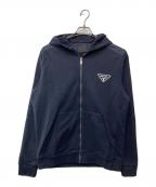 PRADAプラダ）の古着「トライアングルロゴジップパーカー/UJL19A」｜ネイビー