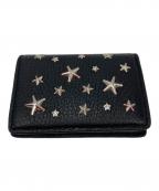 JIMMY CHOOジミーチュウ）の古着「クリスタルスタースタッズ 二つ折り財布」｜ブラック