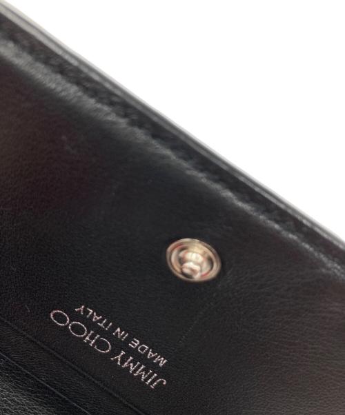 JIMMY CHOO（ジミーチュウ）JIMMY CHOO (ジミーチュウ) クリスタルスタースタッズ 二つ折り財布 ブラックの古着・服飾アイテム