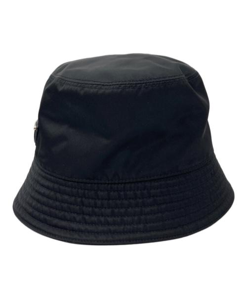PRADA（プラダ）PRADA (プラダ) トライアングルロゴナイロンバケットハット/1HC137 2DMI ブラック サイズ:Lの古着・服飾アイテム