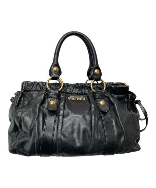 MIU MIU（ミュウミュウ）MIU MIU (ミュウミュウ) ヴィッテロルクスハンドバッグ ブラックの古着・服飾アイテム