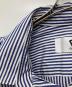 中古・古着 PLAY COMME des GARCONS (プレイコムデギャルソン) Stripe Shirt With Black Emblem Pattern A/AZ-B018 ブルー サイズ:ＸＬ：18000円