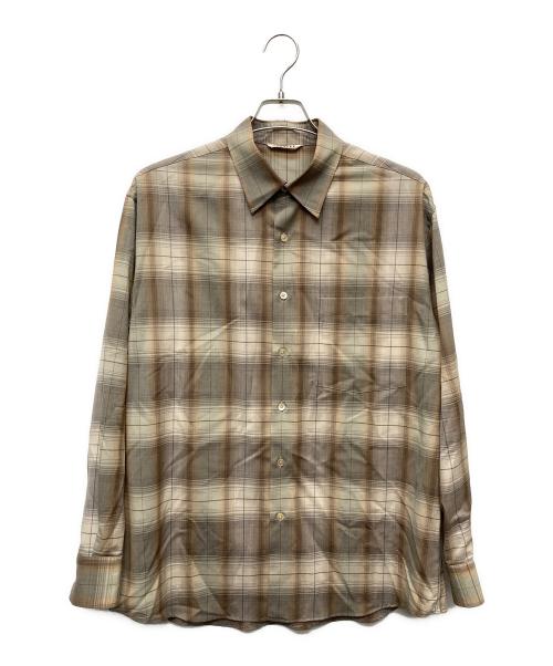 AURALEE（オーラリー）AURALEE (オーラリー) SUPER LIGHT WOOL CHECK SHIRT ベージュ サイズ:3の古着・服飾アイテム