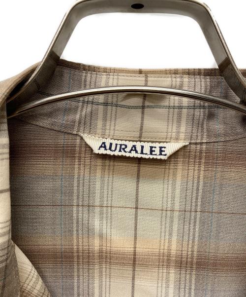AURALEE（オーラリー）AURALEE (オーラリー) SUPER LIGHT WOOL CHECK SHIRT ベージュ サイズ:3の古着・服飾アイテム