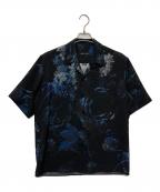 LAD MUSICIANラッドミュージシャン）の古着「SPUN LAWN MONE HANA OPEN COLLAR SHORT SLEEVE SHIRT/2125-156」｜ブラック