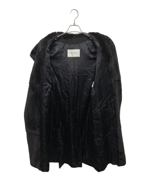 MaxMara（マックスマーラ）MaxMara (マックスマーラ) ラパンファー フーデッド ロングガウンコート ブラウン サイズ:40の古着・服飾アイテム