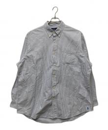 RALPH LAUREN×BEAMS（ラルフローレン×ビームス）の古着「別注裾ポニー ストライプシャツ」｜ブルー