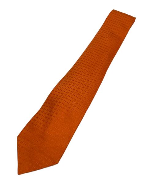 HERMES（エルメス）HERMES (エルメス) Hロゴシルクネクタイ オレンジ サイズ:-の古着・服飾アイテム