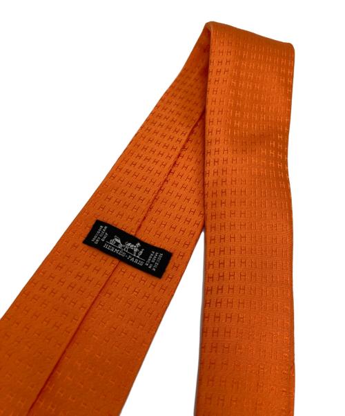 HERMES（エルメス）HERMES (エルメス) Hロゴシルクネクタイ オレンジ サイズ:-の古着・服飾アイテム