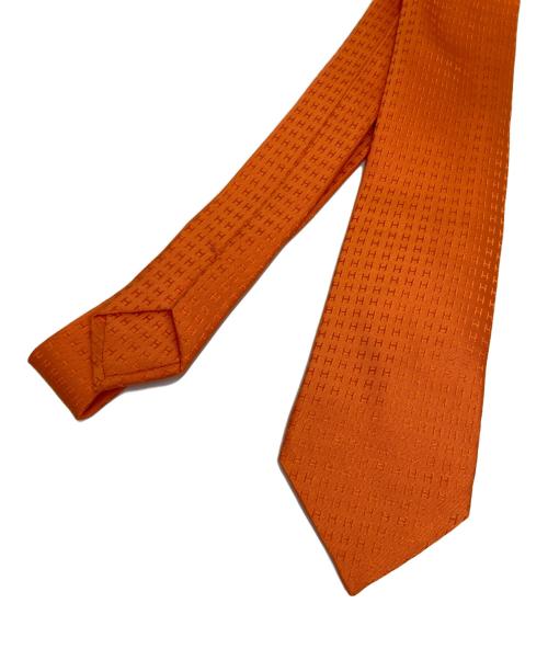 HERMES（エルメス）HERMES (エルメス) Hロゴシルクネクタイ オレンジ サイズ:-の古着・服飾アイテム