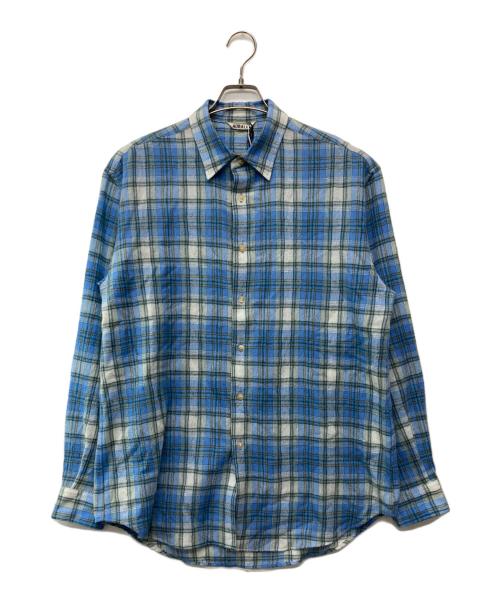 AURALEE（オーラリー）AURALEE (オーラリー) AIRY WOOL CHECK SHIRT ブルー サイズ:4 未使用品の古着・服飾アイテム