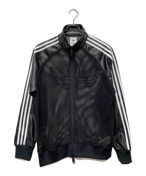 adidas Originals（アディダスオリジナル）adidas originals (アディダスオリジナル) Jeremy Scott (ジェレミー スコット) Pride Faux Leather Mesh Tracksuit Jacket/JY2016 ブラック サイズ:J XLの古着・服飾アイテム