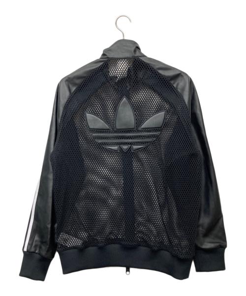 adidas Originals（アディダスオリジナル）adidas originals (アディダスオリジナル) Jeremy Scott (ジェレミー スコット) Pride Faux Leather Mesh Tracksuit Jacket/JY2016 ブラック サイズ:J XLの古着・服飾アイテム