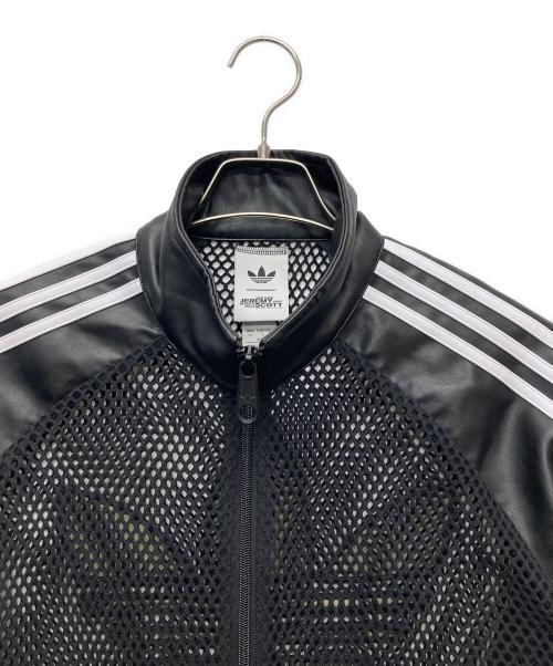 adidas Originals（アディダスオリジナル）adidas originals (アディダスオリジナル) Jeremy Scott (ジェレミー スコット) Pride Faux Leather Mesh Tracksuit Jacket/JY2016 ブラック サイズ:J XLの古着・服飾アイテム