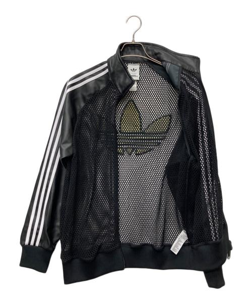 adidas Originals（アディダスオリジナル）adidas originals (アディダスオリジナル) Jeremy Scott (ジェレミー スコット) Pride Faux Leather Mesh Tracksuit Jacket/JY2016 ブラック サイズ:J XLの古着・服飾アイテム