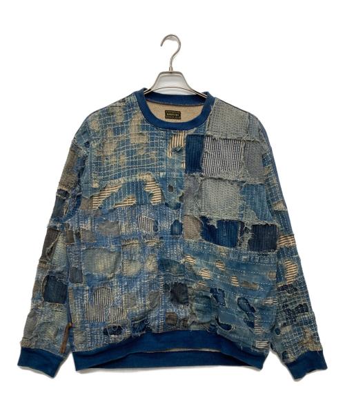 KAPITAL（キャピタル）KAPITAL (キャピタル) BORO×IDG裏毛 2TONE BIGスウェット インディゴ サイズ:1の古着・服飾アイテム
