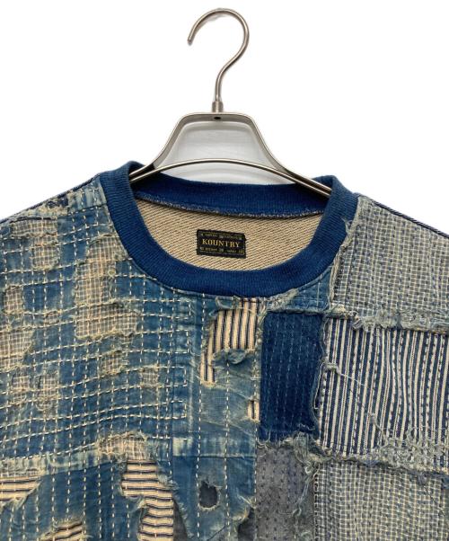 KAPITAL（キャピタル）KAPITAL (キャピタル) BORO×IDG裏毛 2TONE BIGスウェット インディゴ サイズ:1の古着・服飾アイテム