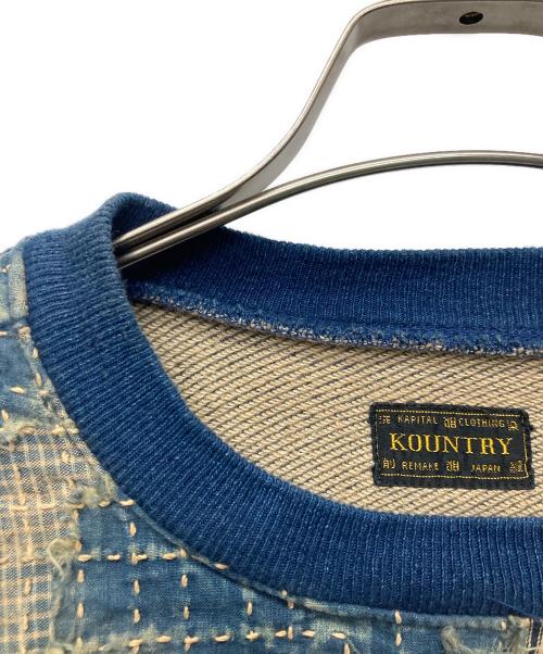 KAPITAL（キャピタル）KAPITAL (キャピタル) BORO×IDG裏毛 2TONE BIGスウェット インディゴ サイズ:1の古着・服飾アイテム