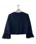 Rene (ルネ) カメリアボタンノーカラー袖フリルジャケット ネイビー サイズ:38：10000円