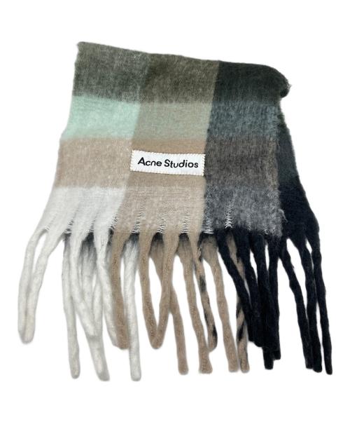 Acne studios（アクネ ストゥディオス）Acne studios (アクネ ストゥディオス) チェックアルパカウールマフラー グリーンの古着・服飾アイテム