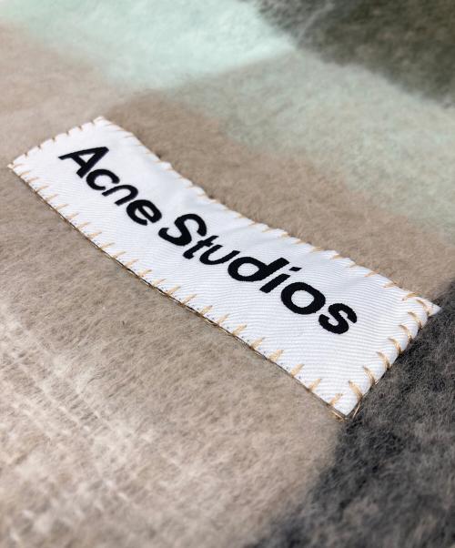 Acne studios（アクネ ストゥディオス）Acne studios (アクネ ストゥディオス) チェックアルパカウールマフラー グリーンの古着・服飾アイテム
