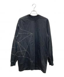 RICK OWENS（リックオウエンス）の古着「EMBROIDERED CREWNECK/RR19S2210-BAEM4」｜ブラック