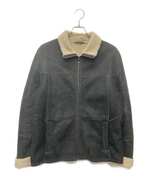 BOSS HUGO BOSS（ボス ヒューゴボス）BOSS HUGO BOSS (ボス ヒューゴボス) レザーボアジャケット ブラック サイズ:42の古着・服飾アイテム