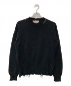 MARNIマルニ）の古着「ブラック ツイスト クルーネック セーター」｜ブラック