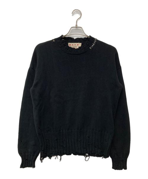 MARNI（マルニ）MARNI (マルニ) ブラック ツイスト クルーネック セーター ブラック サイズ:44の古着・服飾アイテム
