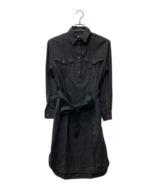 BURBERRY（バーバリー）BURBERRY (バーバリー) ウールニットシャツワンピース グレー サイズ:IT36の古着・服飾アイテム