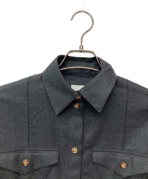 BURBERRY（バーバリー）BURBERRY (バーバリー) ウールニットシャツワンピース グレー サイズ:IT36の古着・服飾アイテム