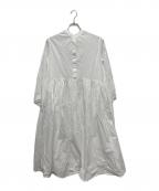 BEARDSLEYビアズリー）の古着「ギャザーワンピース/BEZ1022209A0007」｜ホワイト
