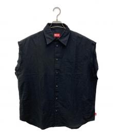 DIESEL（ディーゼル）の古着「スリーブレスシャツ」｜ブラック