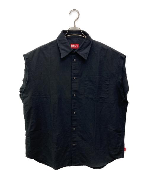 DIESEL（ディーゼル）DIESEL (ディーゼル) スリーブレスシャツ ブラック サイズ:48の古着・服飾アイテム