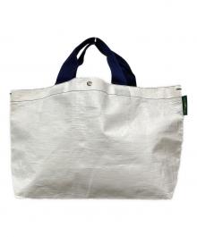 Herve Chapelier（エルベシャプリエ）の古着「マルシェバッグM/2012PP」｜ホワイト×ネイビー