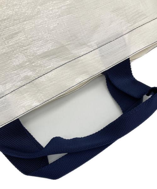 Herve Chapelier（エルベシャプリエ）Herve Chapelier (エルベシャプリエ) マルシェバッグM/2012PP ホワイト×ネイビーの古着・服飾アイテム